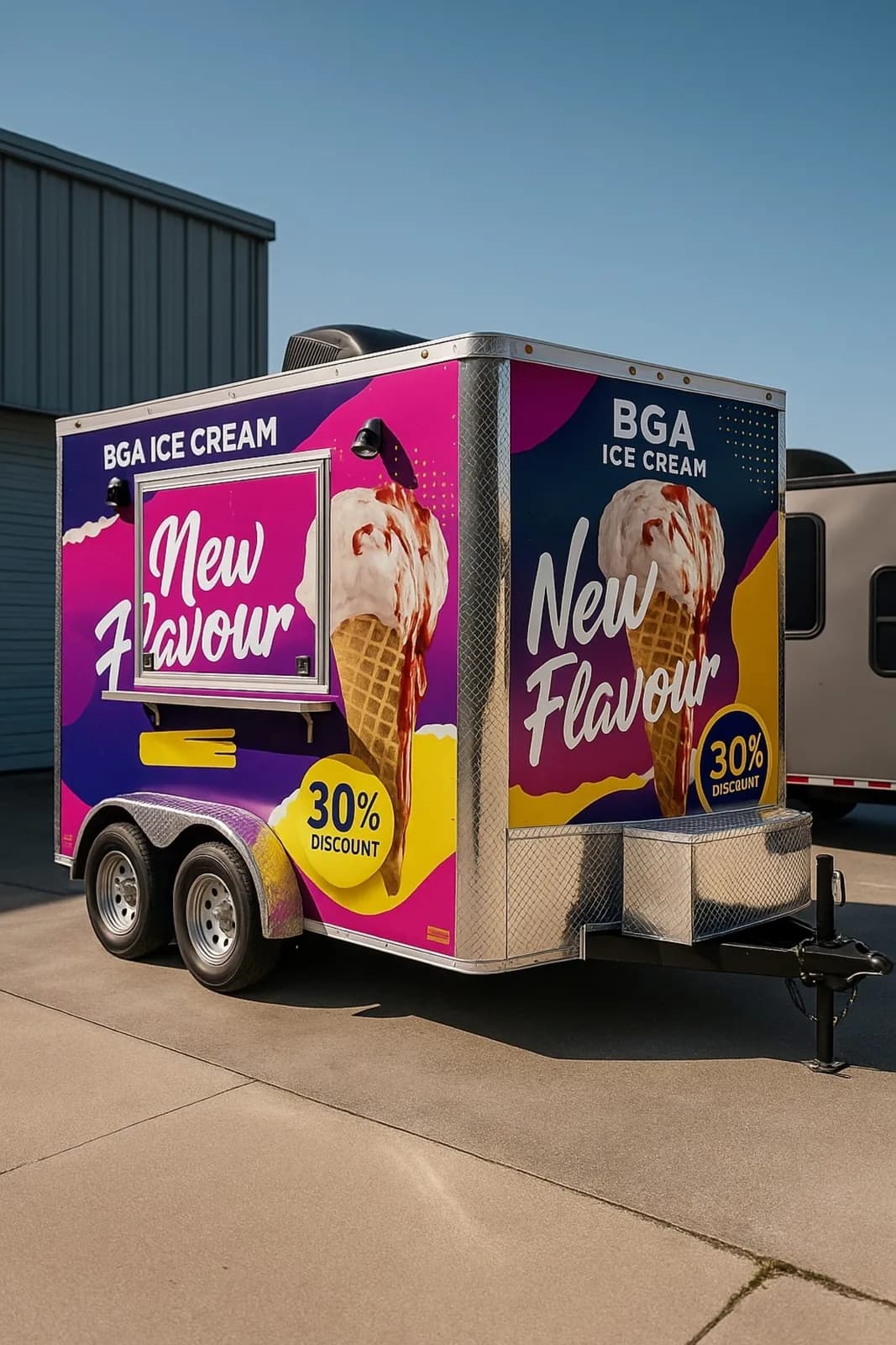 Ice cream food trailer with full wrap